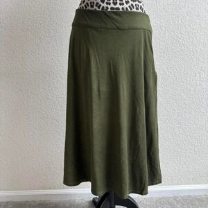 Gnu suede green midi skirt